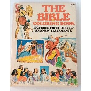Vintage The Bible Coloring Book - Pictures From Old & New Testaments  1985